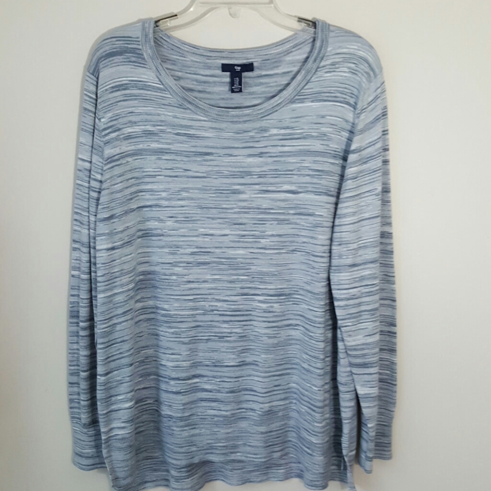 GAP Gray Blues Space Dye Lightweight Sweater-XL